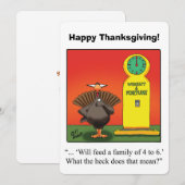Funny Thanksgiving Humor Wenskaart Feestdagenkaart (Voorkant / Achterkant)