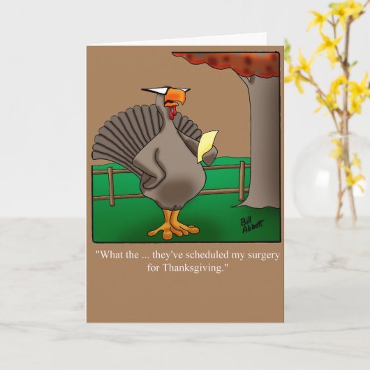 Funny Thanksgiving Humor Wenskaart Kaart (Gele Bloem)