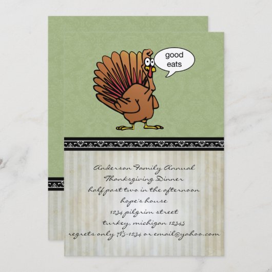 Funny Thanksgiving Kaart (Voorkant / Achterkant)