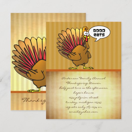 Funny Thanksgiving Kaart (Voorkant / Achterkant)