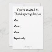 Funny Thanksgiving Kaart (Achterkant)