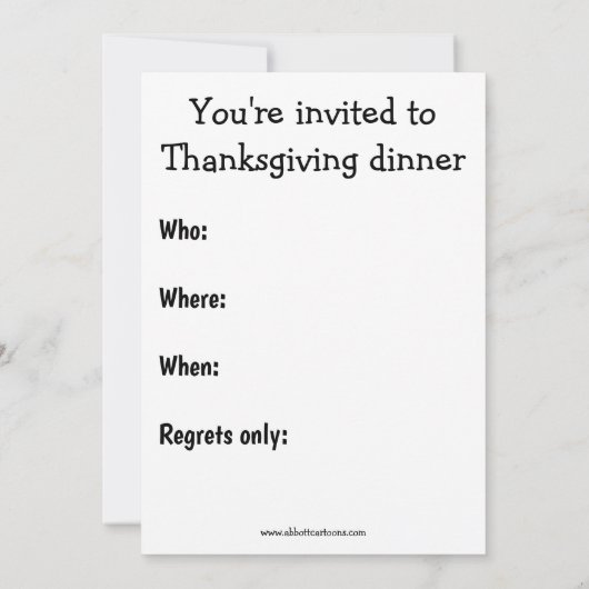 Funny Thanksgiving Kaart (Achterkant)