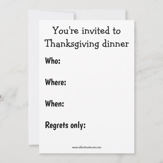 Funny Thanksgiving Kaart (Achterkant)