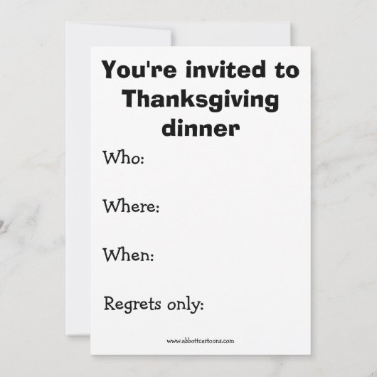 Funny Thanksgiving Kaart (Achterkant)