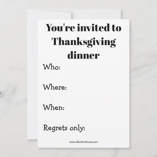 Funny Thanksgiving Kaart (Achterkant)