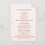 Funny Thanksgiving Kaart hoe we Turkije moeten roo (Voorkant / Achterkant)