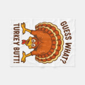 Funny Thanksgiving Kids Joke Meme Guess What Turke Fleece Deken (Voorkant (Horizontaal))