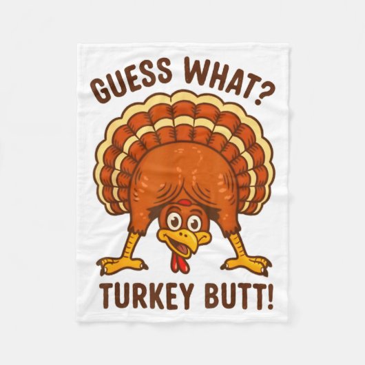 Funny Thanksgiving Kids Joke Meme Guess What Turke Fleece Deken (Voorkant)