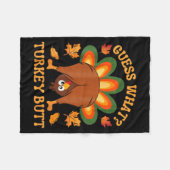 Funny Thanksgiving Kids Joke Meme Guess What Turke Fleece Deken (Voorkant (Horizontaal))