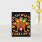 Funny Thanksgiving Kids Joke Meme Guess What Turke Kaart (Gele Bloem)