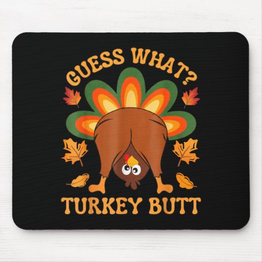 Funny Thanksgiving Kids Joke Meme Guess What Turke Muismat (Voorkant)