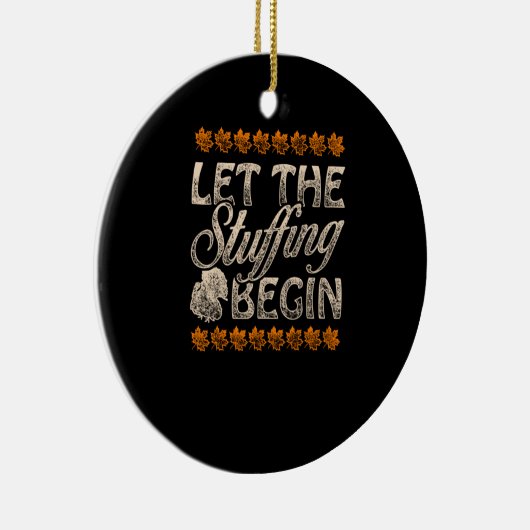 Funny Thanksgiving laat het studeren beginnen Keramisch Ornament (Rechts)