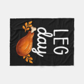 Funny Thanksgiving Leg Day Family Matching Turkey Fleece Deken (Voorkant (Horizontaal))