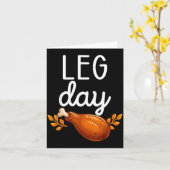 Funny Thanksgiving Leg Day Family Matching Turkey  Kaart (Gele Bloem)