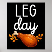 Funny Thanksgiving Leg Day Family Matching Turkey Poster (Voorkant)