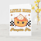Funny Thanksgiving Little Miss Pumpkin Pie Toddler Kaart (Gele Bloem)