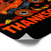 Funny Thanksgiving Monster Truck Turkey Ride Fall  Poster (Hoek)