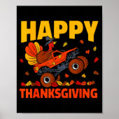 Funny Thanksgiving Monster Truck Turkey Ride Fall  Poster (Voorkant)