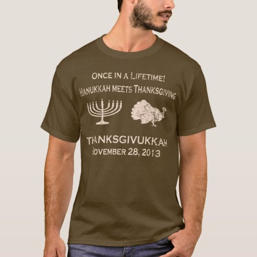 Funny Thanksgiving ontmoet Hanukkah T Shirt (Voorkant)