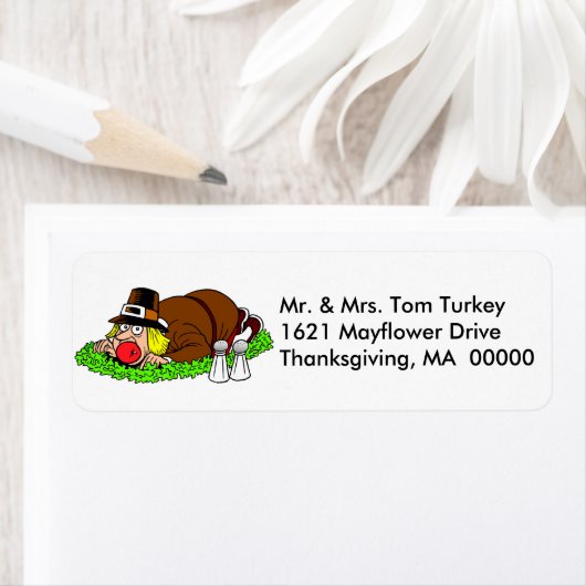Funny Thanksgiving Pilgrim Return Address Labels (Insitu)
