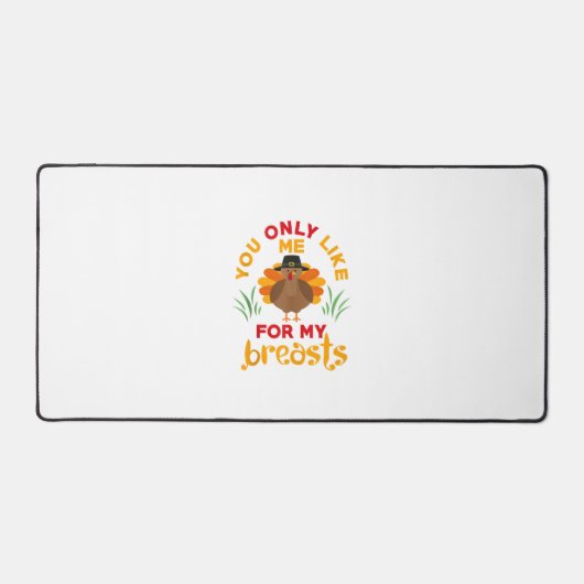 Funny Thanksgiving Pilgrim Turkije Bureaumat (Voorkant)