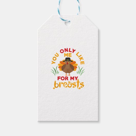 Funny Thanksgiving Pilgrim Turkije Cadeaulabel (Voorkant)
