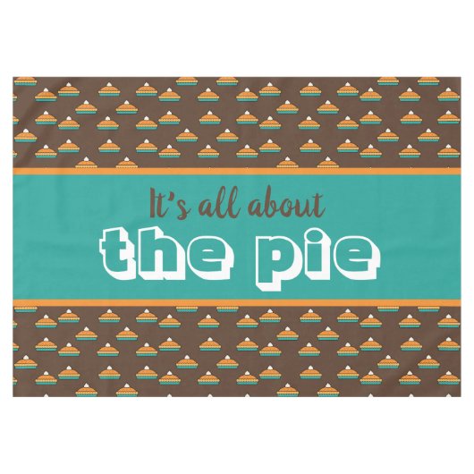 Funny Thanksgiving Pumpkin Pie Tafelkleed (Voorkant (Horizontaal))