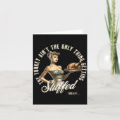Funny Thanksgiving Retro N Up Inappropriate Stuffe Kaart (Voorkant)