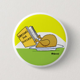 Funny Thanksgiving Roast Turkey Cartoon Button