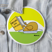 Funny Thanksgiving Roast Turkey Cartoon Button (In situ)