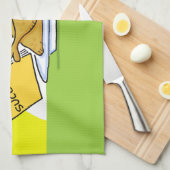 Funny Thanksgiving Roast Turkey Cartoon Kitchen Theedoek (Quarter Fold)