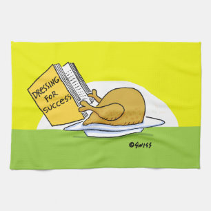 Funny Thanksgiving Roast Turkey Cartoon Kitchen Theedoek
