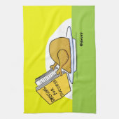Funny Thanksgiving Roast Turkey Cartoon Kitchen Theedoek (Verticaal)