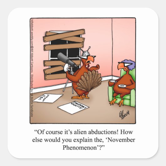 Funny Thanksgiving Stickers "November verschijnsel (Voorkant)