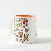 Funny Thanksgiving Teacher Appreciation Mug Tweekleurige Koffiemok (Voorkant links)