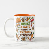 Funny Thanksgiving Teacher Appreciation Mug Tweekleurige Koffiemok (Links)