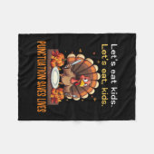 Funny Thanksgiving Teacher Turkey Lets Eat Kids Pu Fleece Deken (Voorkant (Horizontaal))