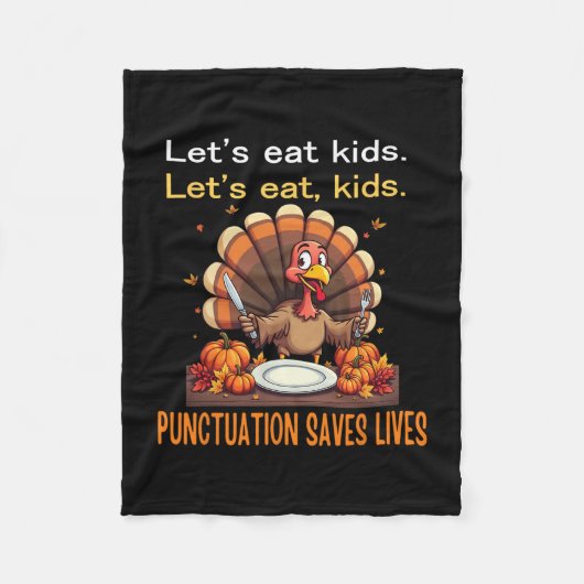 Funny Thanksgiving Teacher Turkey Lets Eat Kids Pu Fleece Deken (Voorkant)