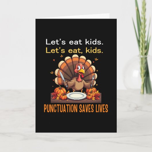 Funny Thanksgiving Teacher Turkey Lets Eat Kids Pu Kaart (Voorkant)
