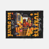 Funny Thanksgiving Turkey Bus Driver School Gift  Fleece Deken (Voorkant (Horizontaal))