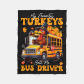 Funny Thanksgiving Turkey Bus Driver School Gift  Fleece Deken (Voorkant)
