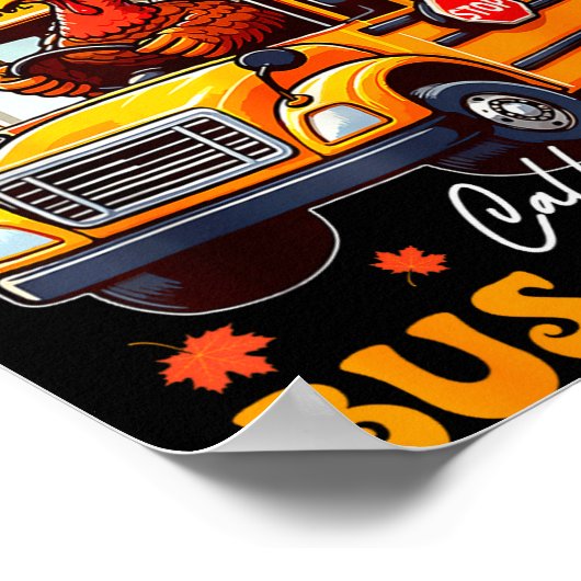 Funny Thanksgiving Turkey Bus Driver School Gift Poster (Hoek)