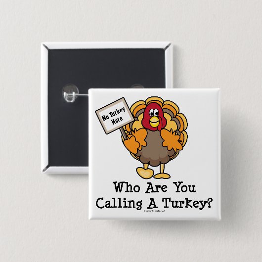 Funny Thanksgiving Turkey Button (Voorkant /achterkant)