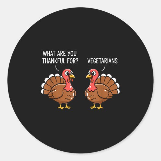 Funny Thanksgiving Turkey Design - What Are You Th Ronde Sticker (Voorkant)