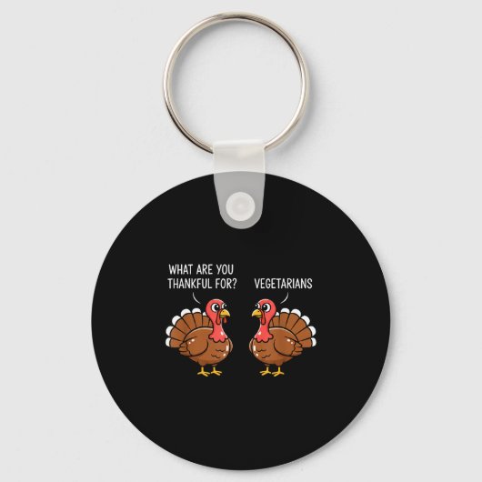 Funny Thanksgiving Turkey Design - What Are You Th Sleutelhanger (Voorkant)