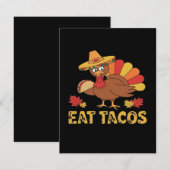 Funny Thanksgiving turkey eating tacos Informatiekaartje (Voorkant / Achterkant)