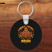 Funny Thanksgiving Turkey Gobble Gobble Bruh Boys Sleutelhanger (Voorkant)