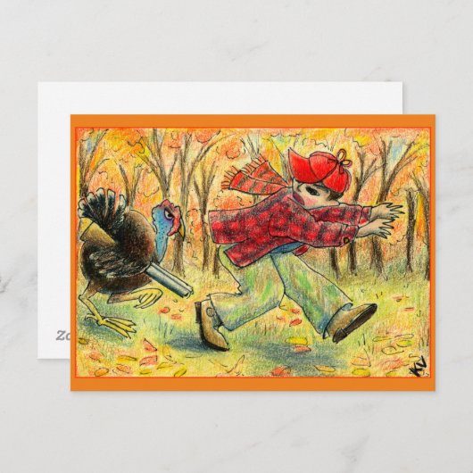 Funny Thanksgiving Turkey Hunter briefkaart (Voorkant / Achterkant)