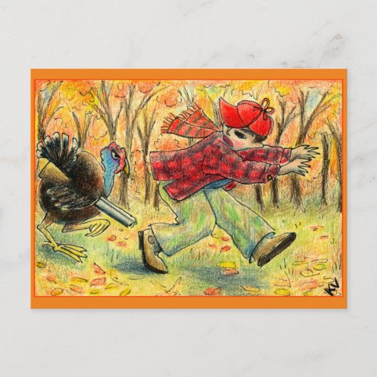 Funny Thanksgiving Turkey Hunter briefkaart (Voorkant)
