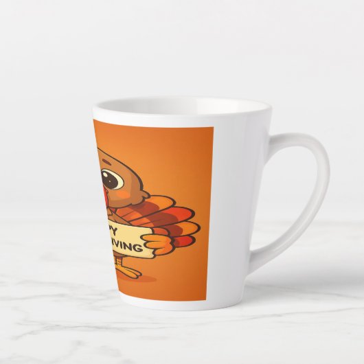 Funny Thanksgiving Turkey Latte Mug Latte Mok (Rechts)